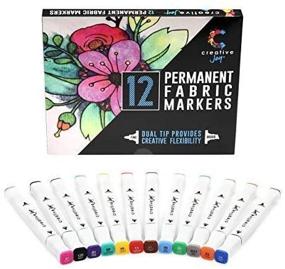 img 1 attached to 🎨 Creative Joy Dual-Tipped Fabric Markers - Permanent Brilliant Colors for Washable Art and Lettering, Fabric Paints