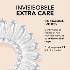 img 3 attached to 💎 invisibobble Extra Care Traceless Spiral Hair Ties - Crystal Clear, Pack of 3: Strong Elastic Grip Coil Hair Accessories for Women, Girls, Teens, Toddlers, and Fine Hair - No Kink, Gentle Hold