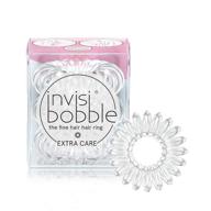 💎 невидимые резинки для волос invisibobble extra care traceless spiral - хрустально-чистые, упаковка из 3 штук: крепкая упругая спираль для волос для женщин, девочек, подростков, младенцев и тонких волос - нет заплетаний, мягкое удержание логотип