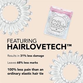 img 1 attached to 💎 invisibobble Extra Care Traceless Spiral Hair Ties - Crystal Clear, Pack of 3: Strong Elastic Grip Coil Hair Accessories for Women, Girls, Teens, Toddlers, and Fine Hair - No Kink, Gentle Hold