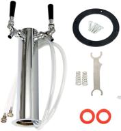 🍺 yaebrew double faucet tap draft beer tower - stainless steel, 3" diameter: enhance your home bar with premium quality logo