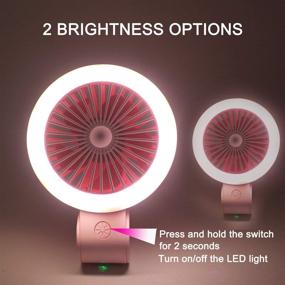 img 2 attached to 🌬️ Portable Mini Handheld Fan with LED light, Adjustable USB Rechargeable Foldable Table Fan for Kids, Girls, Women - Ideal for Home, Office, Outdoor Travel (Pink)