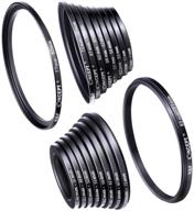 k&f concept 18-piece filter ring adapter set, camera lens filter metal stepping rings kit - black (includes 9-piece step up ring set + 9-piece step down ring set) logo