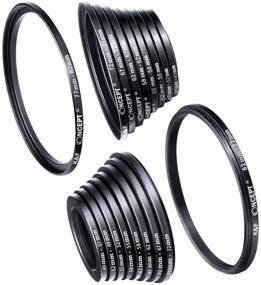 img 4 attached to K&F Concept 18-Piece Filter Ring Adapter Set, Camera Lens Filter Metal Stepping Rings Kit - Black (Includes 9-Piece Step Up Ring Set + 9-Piece Step Down Ring Set)