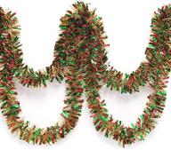 green metallic tinsel garland inches seasonal decor logo