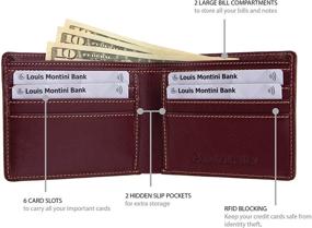 img 3 attached to Louis Montini Genuine Full Grain Blocking Men's Accessories and Wallets, Card Cases & Money Organizers