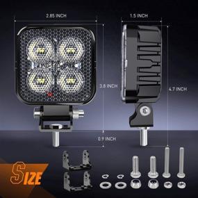img 3 attached to 🔦 Nilight 2PCS 3 Inch LED Pods: Square 1500LM Built-in EMC Work Light - 90° Flood Beam Angle for Offroad Lights, Side Light, Rear Back-Up Light - Tractor, Truck, Motorcycle, Boat, ATV, UTV - 5 Year Warranty