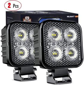 img 4 attached to 🔦 Nilight 2PCS 3 Inch LED Pods: Square 1500LM Built-in EMC Work Light - 90° Flood Beam Angle for Offroad Lights, Side Light, Rear Back-Up Light - Tractor, Truck, Motorcycle, Boat, ATV, UTV - 5 Year Warranty