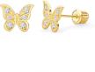 wellingsale yellow brilliant butterfly earrings logo