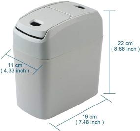 img 3 attached to 🚗 Gray Car Trash Can with Lid – Waste Container & Garbage Bin for Home Office and Car