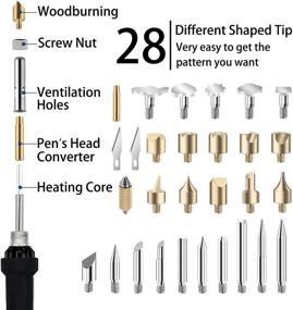 img 1 attached to 🔥 96pcs Wood Burning Kit: Professional Pen Tool Set for Embossing, Carving, and Creative Designs - Adjustable Temperature WoodBurner - Ideal for Beginners, Adults, and Kids
