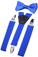 ayosush boys suspenders and bowties set - 👔 y shape 3 clips tuxedo elastic, perfect for kids logo