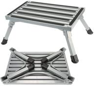 🚐 folding aluminum rv step stool platform - sturdy, lightweight, anti-slip & 550 lb load capacity - ideal extra step for rv, motorhome, trailer, suv, camper logo