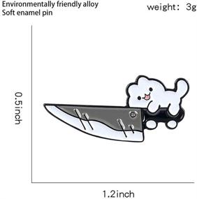 img 3 attached to 🐱 Adorable Funny Cartoon Cat with Knife Enamel Pins | Cute DIY Accessories for Backpacks, Clothes, Bags, Jackets, Hats, and Jewelry
