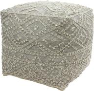 🛋️ boho beige and gray wool and viscose sylvia cube pouf by christopher knight home logo