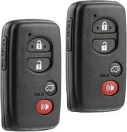 smart key fob keyless entry remote shell case & pad for toyota highlander venza 2008-2016 (hyq14aab, hyq12acx, hyq14aem) - set of 2 logo