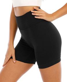 img 1 attached to 🩳 SALSPOR Seamless High Waist Workout Shorts for Women - Spandex Breathable Tummy Control Gym Biker Athletic Shorts