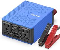 🔌 voltcube 400w power inverter 12v dc to 110v ac converter - dual usb car adapter with 4.8a, 2 independent ac outlets (blue) logo
