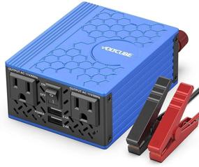img 4 attached to 🔌 VOLTCUBE 400W Power Inverter 12V DC to 110V AC Converter - Dual USB Car Adapter with 4.8A, 2 Independent AC Outlets (Blue)