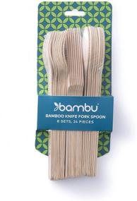 img 4 attached to Bambu, 24-Pack of Biodegradable Disposable Bamboo Utensils - 100% 🌿 Organic, Compostable Knives, Forks, and Spoons for Weddings, Parties, Picnics, and Events