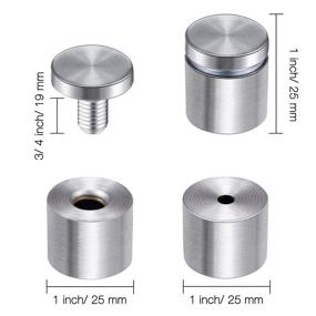 img 3 attached to 🔩 Stainless Steel Wall Mounts for Signs, Advertising, Glass, Acrylic, with Standoff Screws - Set of 8 (1 x 1 Inch)