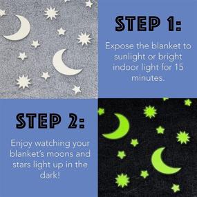 img 2 attached to Glow in The Dark Throw Blanket: Fun, Cozy Fleece Gift for Kids, Teens, and Grandkids - Plush Polyester, Wrinkle-Resistant, 50 x 60 Inches, Grey