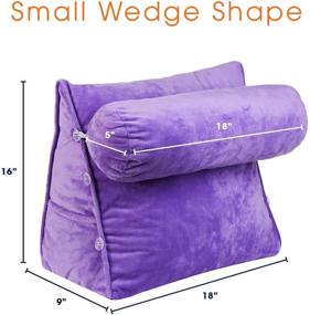 img 1 attached to Enhance Your Reading and TV Experience with the Cheer Collection Wedge Shaped Pillow - Adjustable Neck Support, Purple