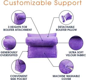 img 2 attached to Enhance Your Reading and TV Experience with the Cheer Collection Wedge Shaped Pillow - Adjustable Neck Support, Purple