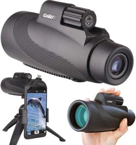 img 4 attached to 🔭 Gosky 12X50 High Power Prism Monocular with Smartphone Holder and Handheld Tripod Kit – Waterproof/Fog-Proof/Shockproof Grip Scope – Ideal for Hiking, Hunting, Climbing, Birdwatching, Wildlife Observation, and Scenic Views