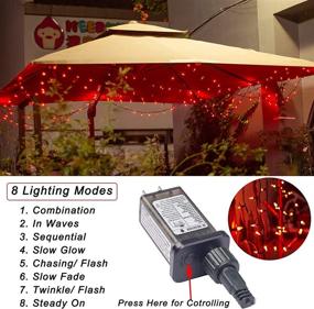 img 2 attached to Pooqla 150 LED Red Halloween & Christmas String Lights, 50ft Mini Red Lights for Indoor/Outdoor Decoration, Connectable Twinkle Fairy Lights for Christmas Tree, Garden Party, Festival, Yard Decor