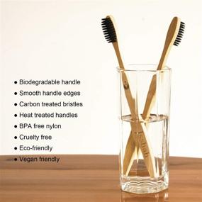 img 3 attached to Isshah Biodegradable Bamboo Toothbrushes - Eco-Friendly, Natural & Compostable - Pack of 8