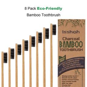 img 1 attached to Isshah Biodegradable Bamboo Toothbrushes - Eco-Friendly, Natural & Compostable - Pack of 8