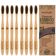 isshah biodegradable bamboo toothbrushes - eco-friendly, natural & compostable - pack of 8 logo