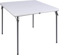 🃏 34&#34; square folding card table by redcamp - lightweight portable resin top, easy fold-in-half for outdoor and indoor use by adults (white) logo