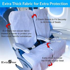 img 2 attached to 🪟 Disposable Airplane Seat Covers - Recyclable Pack of 4 for Airplane, Train, Bus, Office, Movie Theatre, and Rental Car, in White