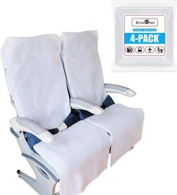 img 3 attached to 🪟 Disposable Airplane Seat Covers - Recyclable Pack of 4 for Airplane, Train, Bus, Office, Movie Theatre, and Rental Car, in White