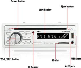 img 3 attached to 🔊 Marine Stereo - In-Dash LCD Digital Console with Built-in Bluetooth & Microphone, 6.5” Waterproof Speakers (4) including MP3/USB/SD/AUX/FM Radio Reader & Remote Control - Pyle PLCDBT85MRW