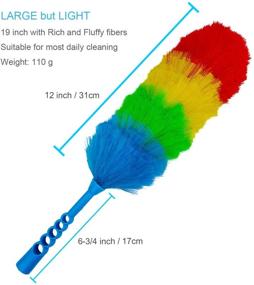 img 3 attached to Upgrade 2 Pack Tockrop 19” Static Duster - Washable & Bendable, More Fibers, Bigger Head, Minimal Fiber Loss
