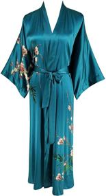 img 4 attached to 👘 Stylish Long Robe for Women - Luxurious 100% Silk Kimono in Classic Colors and Prints