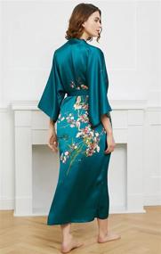 img 1 attached to 👘 Stylish Long Robe for Women - Luxurious 100% Silk Kimono in Classic Colors and Prints