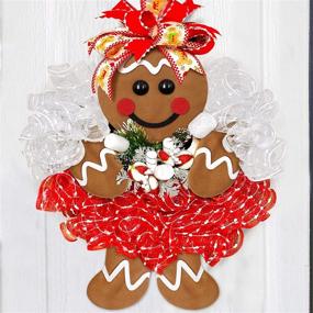 img 3 attached to 🎄 Christmas Wreath Attachments: Gingerbread Man Embellishment Kit for Holiday DIY Wreath Decorations - Plush Hanging Welcome Sign, Head, Hands, Legs - Perfect for Xmas Home Party & Outdoor Décor