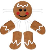 🎄 christmas wreath attachments: gingerbread man embellishment kit for holiday diy wreath decorations - plush hanging welcome sign, head, hands, legs - perfect for xmas home party & outdoor décor логотип