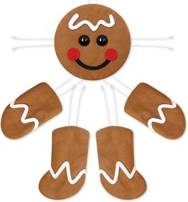 img 4 attached to 🎄 Christmas Wreath Attachments: Gingerbread Man Embellishment Kit for Holiday DIY Wreath Decorations - Plush Hanging Welcome Sign, Head, Hands, Legs - Perfect for Xmas Home Party & Outdoor Décor