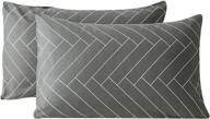 susybao 100% cotton pillowcases queen size set of 2 - gray zigzag print bed pillow covers with envelope closure - soft, durable, and easy to maintain - decorative home accessories (2 pack, 20 x 26 inch) логотип