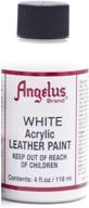🎨 angelus acrylic leather paint 4oz white: versatile and high-quality leather paint for all your needs logo