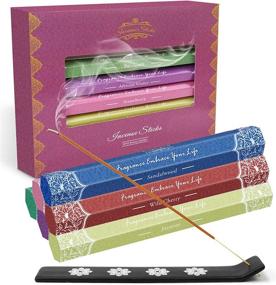 img 4 attached to 🎁 STRN Incense: Exquisite Gift Variety Pack of 120 Sandalwood, Strawberry, Wild Cherry, Jasmine, African Violet, and Patchouli Incense Sticks with Holders