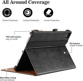 img 2 attached to 📱 ProCase iPad Pro 12.9 inch Case 2021 2020 2018 - Leather Stand Folio Protective Cover with Pencil Holder - Black