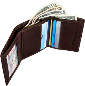 img 2 attached to Slim RFID Blocking Trifold Wallet Men's Accessories