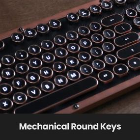 img 1 attached to 🖥️ Vintage Artisan Azio Retro Classic Bluetooth Keyboard: Backlit Leather Mechanical for PC/Mac