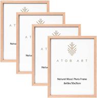 🖼️ set of 4 oak 8x10 picture frames – solid wood, glass covered for tabletop or wall mounting – ideal for displaying photos логотип